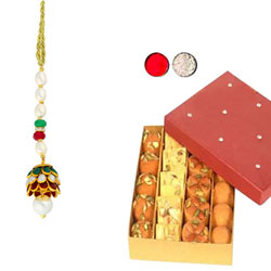 LUMBA 4 BHABHI - JPJUN-18-368 (Single Rakhi), 500gms Assorted Sweets